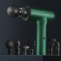 PulsePro Green Massage Gun with 6 interchangeable heads