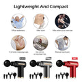 PulsePro Mini - Lightweight compact massage gun in Black, Grey, and Red