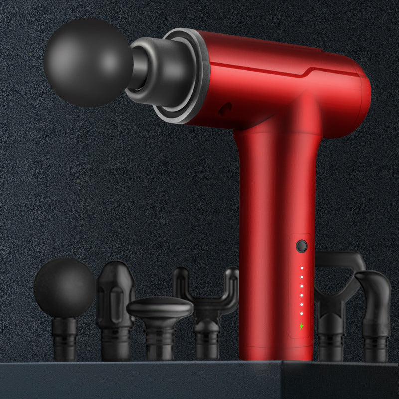 PulsePro Red Massage Gun with 6 interchangeable heads